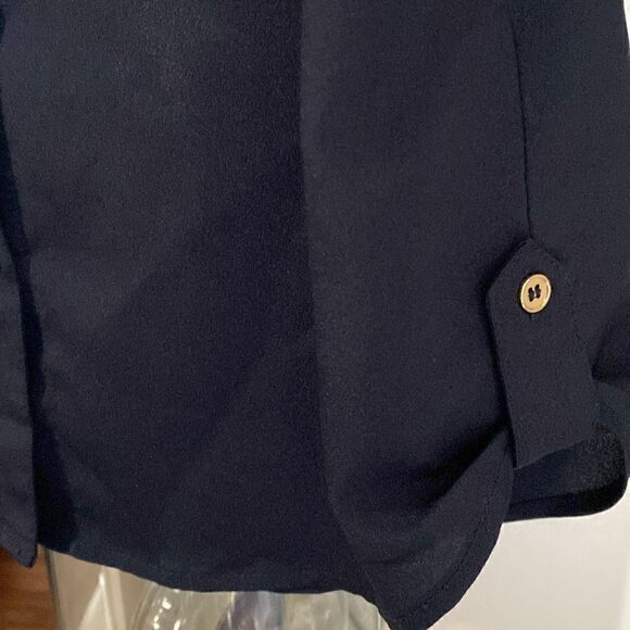 Premise Studio Dark Navy Sleeveless Semi Sheer Top S - Picture 8 of 10